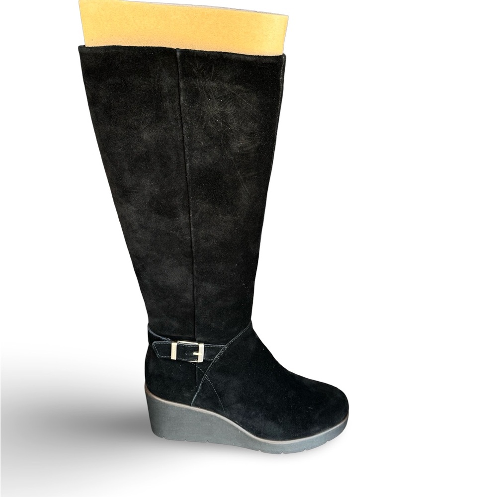 Giani Bernini Memory Foam Black Suede Tall Knee High Boots Size 8.5